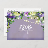アイボリー&パープルアジサイ |紫RSVP ポストカード (正面/裏面)
