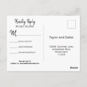 アイボリー&パープルアジサイ |紫RSVP ポストカード (裏面)