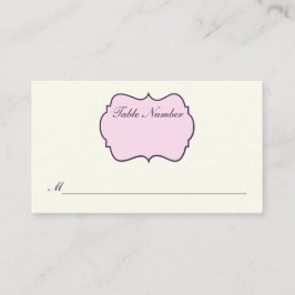 アイボリー、パープル、ピンクダマスク座席表 プレイスカード