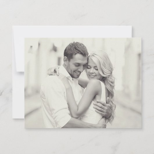 アイボリー ピンクとゴールドの花柄ボヘミアンスタイルの結婚式の写真 セーブザデート (裏面)