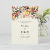 アイボリー ピンクのバラ リリー オーキッド フラワーの結婚式 招待状 (スタンド正面)