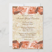 アイボリー ピンク オレンジ ローズ 誕生日 結婚式 招待状 (裏面)