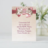 アイボリー ピンク ダマスク RSVP 招待状 (スタンド正面)
