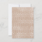 アイボリー ピンク ダマスク RSVP 招待状 (裏面)