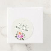 アイボリー ピンク ライラック ローズ 花のブライダル シャワー フェイバータグ (インサイチュ)