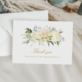 アイボリー フラワーのウェディングパーティーへの感謝カード インビテーションポストカード