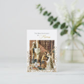 アイボリー フラワーズ スクロール カトリック ウェディング 祈祷カード プレイスカード (スタンド正面)