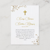 アイボリー フラワーズ スクロール カトリック ウェディング 祈祷カード プレイスカード (裏面)