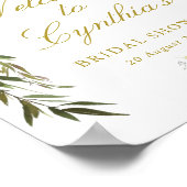 アイボリー フラワーブライダルシャワー ウェルカムサイン ポスター (角)