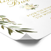 アイボリー フラワーブライダルシャワー ミモザ バー サイン (角)