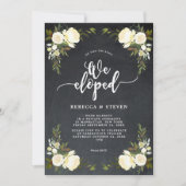 アイボリー フラワー モダン 私たち 秘密結婚 招待状 チョーク (正面)