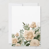 アイボリー フローラル ブーケ エレガント ブライズシャワー 招待状 (裏面)