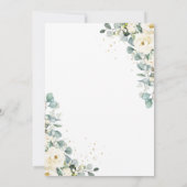 アイボリー フローラル ユーカリ フォト セーブ・ザ・デート カード (裏面)