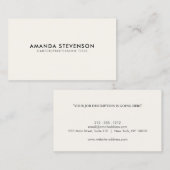 アイボリー/ブラックシンプルエレガント 名刺 (正面/裏面)