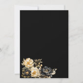 アイボリー ブラック ゴールド 牡丹 花の豪華な結婚式 招待状 (裏面)