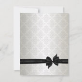 アイボリー ブラック タイ ダマスク ウェディング 招待状 (裏面)