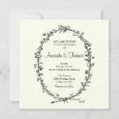 アイボリー ブラック リース 招待状 (正面)