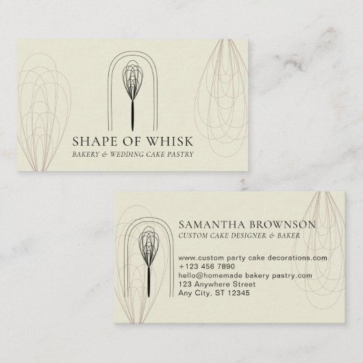 アイボリー ブラッシュ おしゃれ ホームベーカリー 名刺 (正面/裏面)