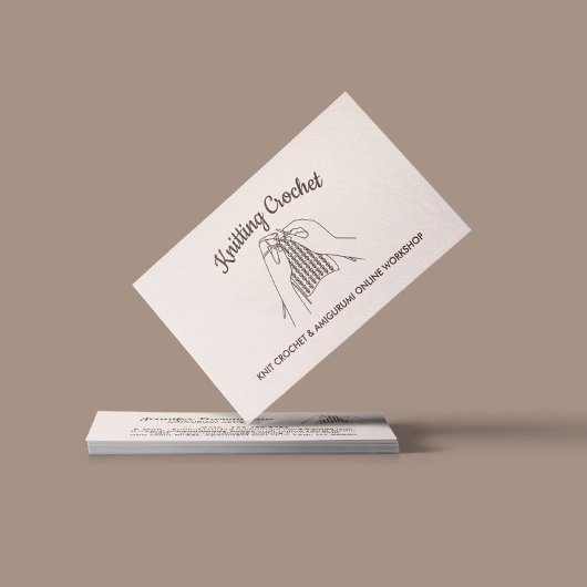 アイボリー ブラッシュ ハンドメイド ホビー アミグリミ 編み物 ニット 名刺