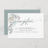 アイボリー ブラッシュ ピンク コテージ フラワーズ 招待状 (正面/裏面)