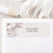 アイボリー ブラッシュ ピンク フローラル 返送先ラベル ラベル (インサイチュ)