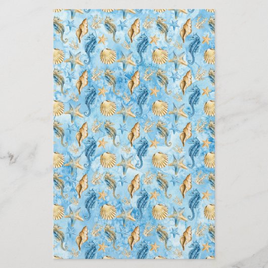 アイボリー&ブルースターフィッシュシーシェルアーティザンソープラップ (正面)