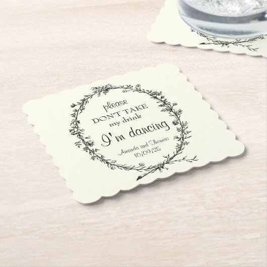 アイボリー ベンチ 花輪 コースター (アングル)