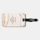 アイボリー&ベージュアゲートと金ゴールドグリッター名前をカスタムする ラゲッジタグ (裏面横)
