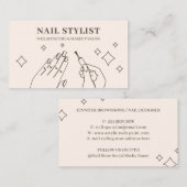 アイボリー ベージュ ネイル マニキュア スタイリスト メイク 名刺 (正面/裏面)