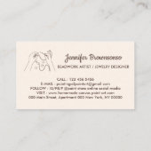 アイボリー ベージュ ブラッシュ ビーズ クリエーション ジュエリー 名刺 (裏面)