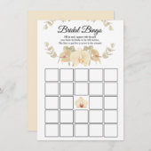 アイボリー,ベージュ,蘭&ユーカリブライダルビンゴ 招待状 (正面/裏面)