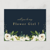 アイボリー ホワイト フラワーの花嫁の花 girl カードになります インビテーションポストカード (正面)