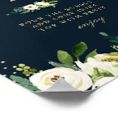 アイボリー ホワイト フラワーブライダルシャワー モモサ バー サイン (角)