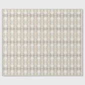 アイボリー ホワイト フラワー ゴールド リーフ ラッピング ペーパー (フラット)