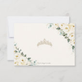 アイボリー ホワイト フローラル キンセアニエラ チャペー ドレス 出欠カード (裏面)