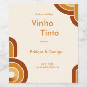 アイボリー ボールド レトロ 1970年代 ウェディング ワインラベル (シングルラベル)