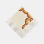 アイボリー ボールド レトロ 1970年代 ウェディング 縁ありカクテルナプキン (角)