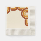 アイボリー ボールド レトロ 1970年代 ウェディング 縁ありカクテルナプキン (正面)