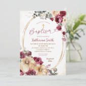 アイボリー マルサラ オレンジのひよこ 洗礼 招待状 (スタンド正面)