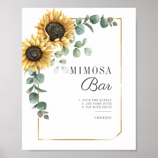 アイボリー ユーカリ ブライダルシャワー ミモザ バー サイン (正面)