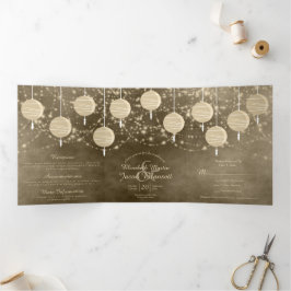 アイボリー ランタン 全てが揃った ウェディング 三つ折り招待状