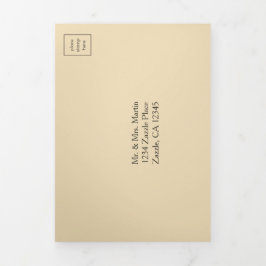 アイボリー ランタン 全てが揃った ウェディング 三つ折り招待状