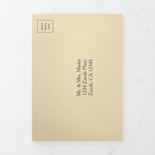 アイボリー ランタン 全てが揃った ウェディング 三つ折り招待状 (カバー)