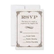 アイボリー リネン ヴィンテージ フレーム RSVP 返信