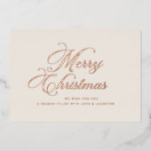 アイボリー ローズゴールド クリスマスカード 箔シーズンカード (正面)