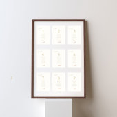 アイボリー | ワイルドフラワー結婚のゲストリストのテーブル番号 テーブルナンバー