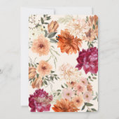 アイボリー ワインレッド フラワー ウェディング セーブ・ザ・デート 招待状 (裏面)