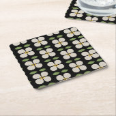 アイボリー ヴァインズ - モダン フラワル ペーパーコースター (アングル)