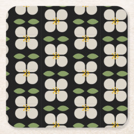 アイボリー ヴァインズ - モダン フラワル ペーパーコースター