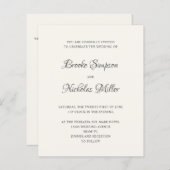 アイボリー |低コスシンプルトエレガントミニマル結婚の (正面/裏面)